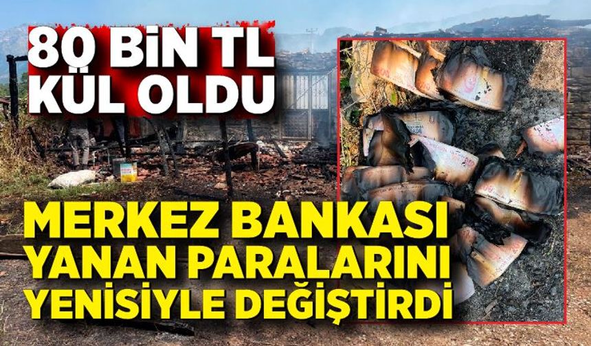 Yangında 80 bin lirasını kullanılmaz hale geldi; Merkez bankası parasını yenisiyle değiştirildi