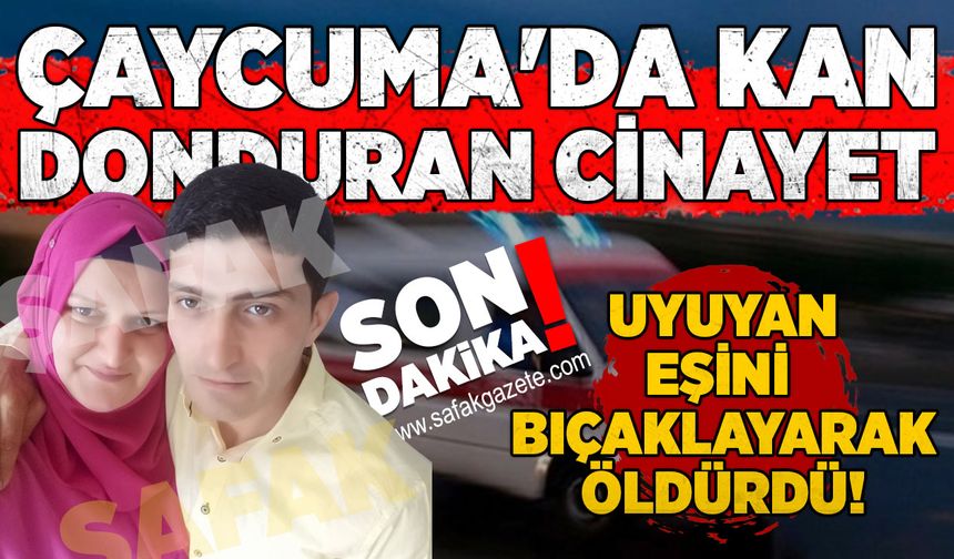 Çaycuma'da kan donduran cinayet: Uyuyan eşini bıçaklayarak öldürdü!