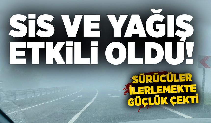 Sis ve yağış etkili oldu, sürücüler ilerlemekte güçlük çekti
