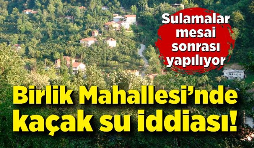 Birlik Mahallesi’nde kaçak su iddiası: Sulamalar mesai sonrası yapılıyor