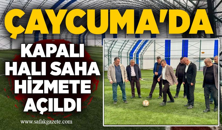 Çaycuma'da yeni kapalı halı saha hizmete açıldı