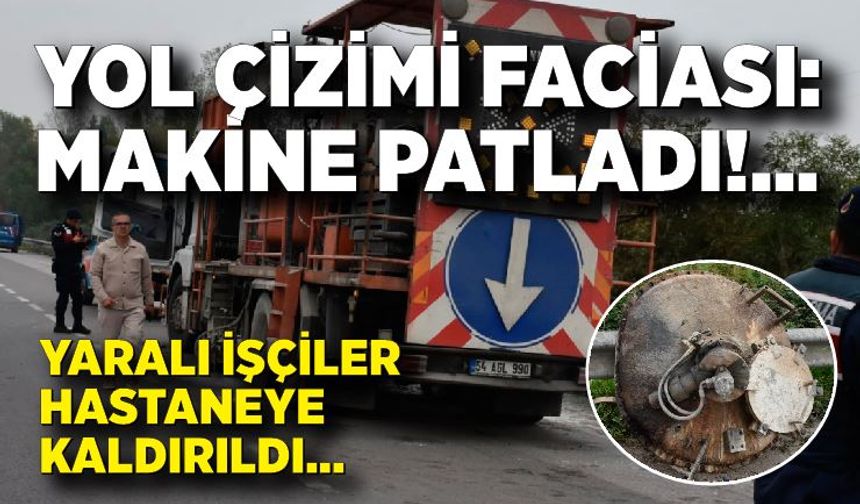 Şerit çizme makinesinin kazanı patladı: 2 işçi yaralandı