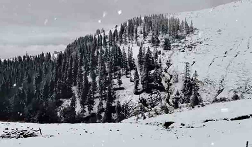 Sağanak, yerini kar yağışına bıraktı: Beyaz örtüyle kaplandı