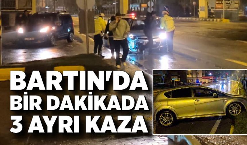 Bartın'da bir dakikada 3 ayrı kaza