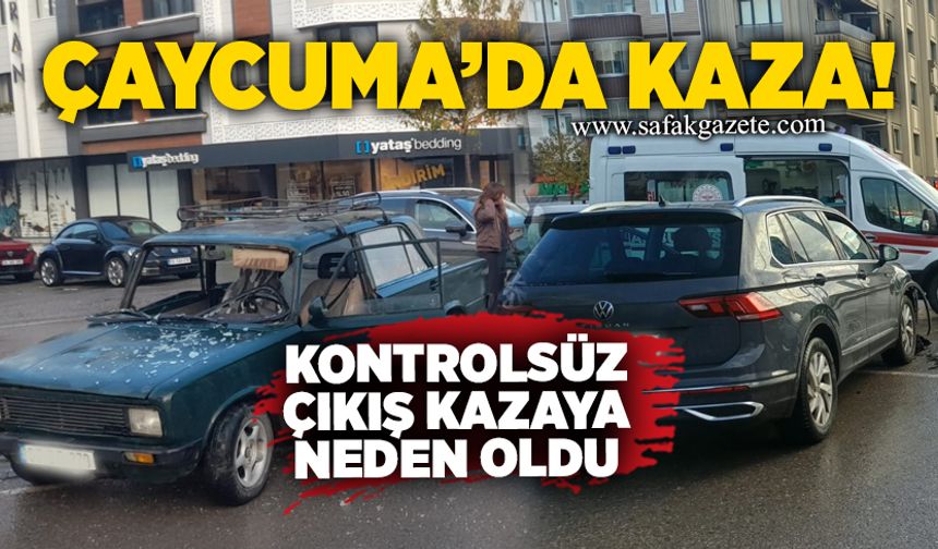 Çaycuma’da kaza: Kontrolsüz çıkış kazaya neden oldu