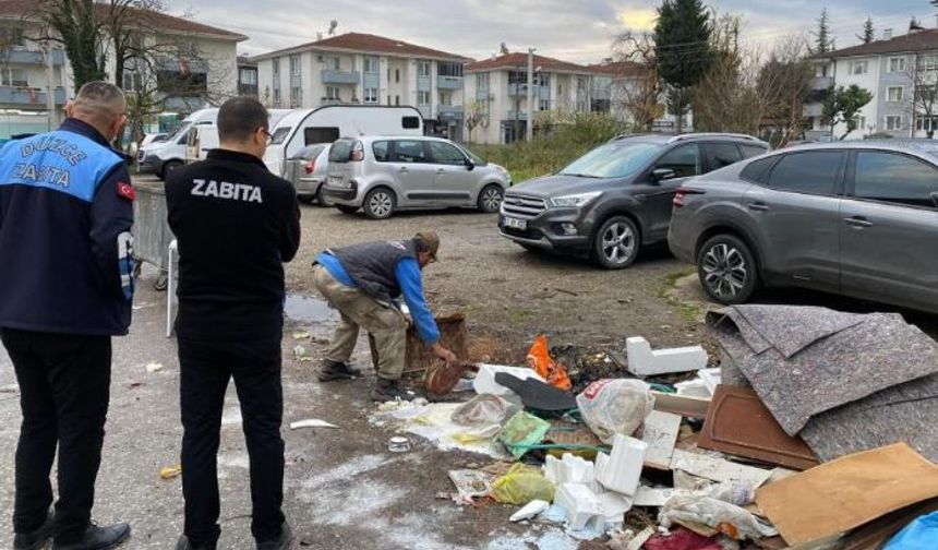 Düzce'de çevreyi kirletene ceza ve temizlik