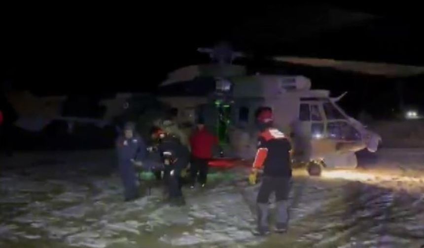 Hasan Dağı’nda mahsur kalan öğrenciler helikopterle kurtarıldı