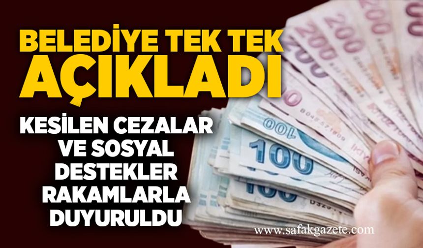 Belediye tek tek açıkladı: Kesilen cezalar ve sosyal destekler rakamlarla duyuruldu