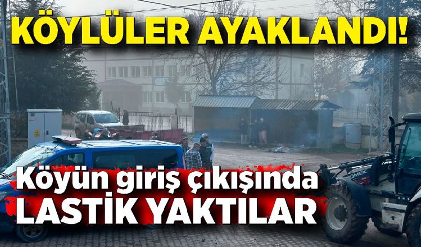 Köylüler ağır tonajlı araçlara karşı ayaklandı: Köyün giriş çıkışında lastik yaktılar