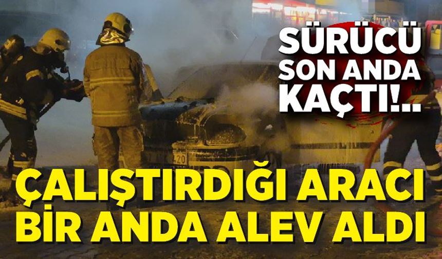 Patlayan Araç Mahalleliyi Ayağa Kaldırdı; Sürücü Son Anda Kurtuldu
