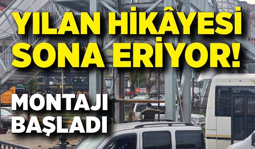 Üst geçitte flaş gelişme: Asansör montajı başladı