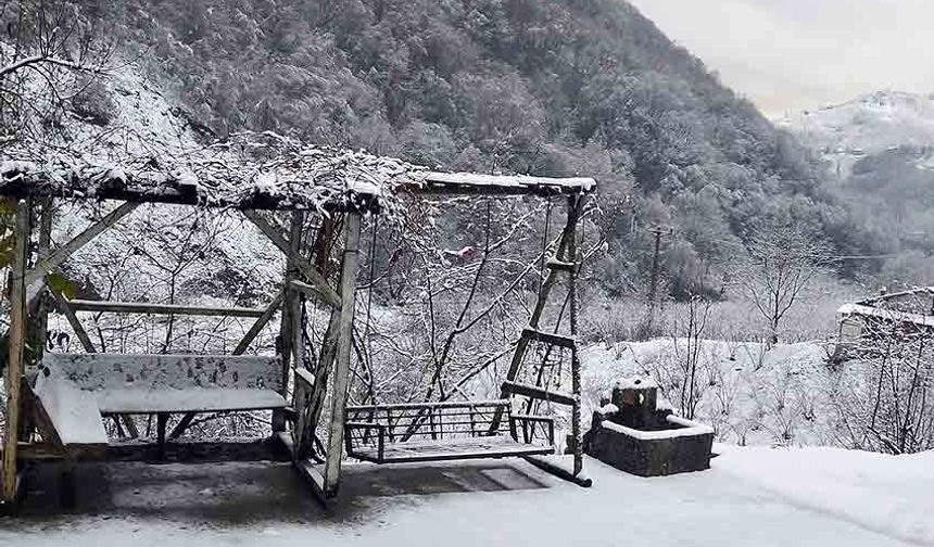 Zonguldak’ta kış büyüsü: Gümeli beyaza büründü