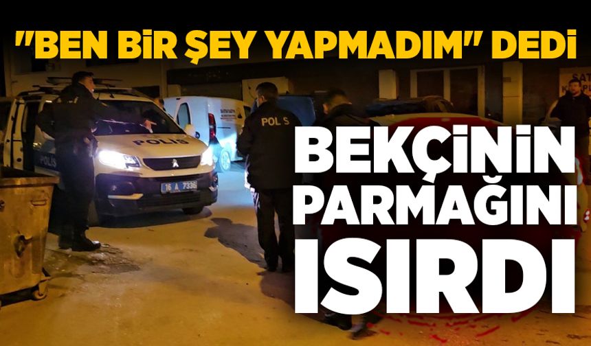Kendisini yakalayan bekçinin parmağını ısırdı
