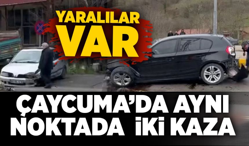 Çaycuma’da aynı noktada 45 dakika arayla iki kaza: Yaralılar var