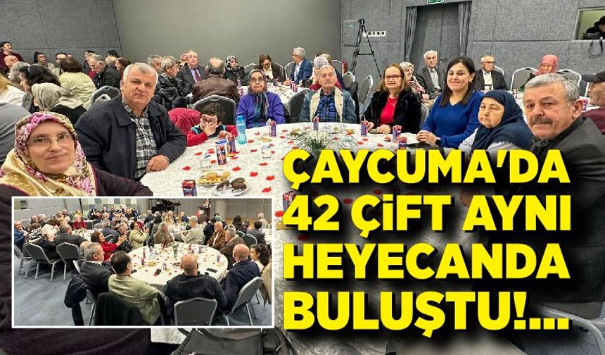 Çaycuma'da 42 çift aynı heyecanda buluştu