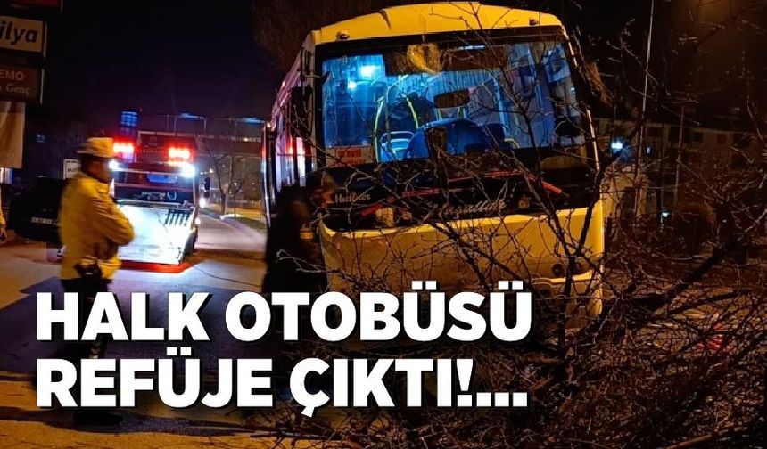 Halk Otobüsü Refüje Çıktı: 1 Yaralı