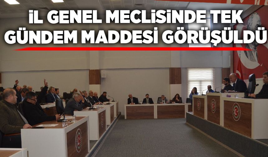 İl Genel Meclisinde tek gündem maddesi oy birliğiyle kabul edildi