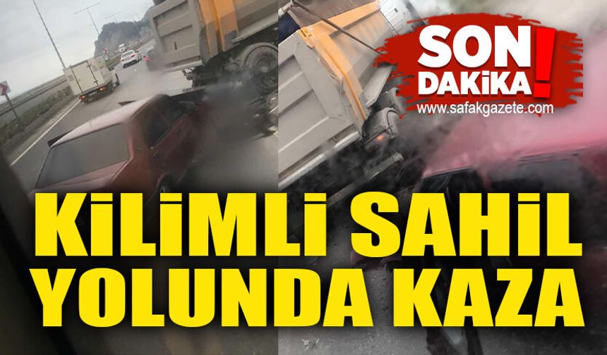 Kilimli sahil yolunda korkutan kaza