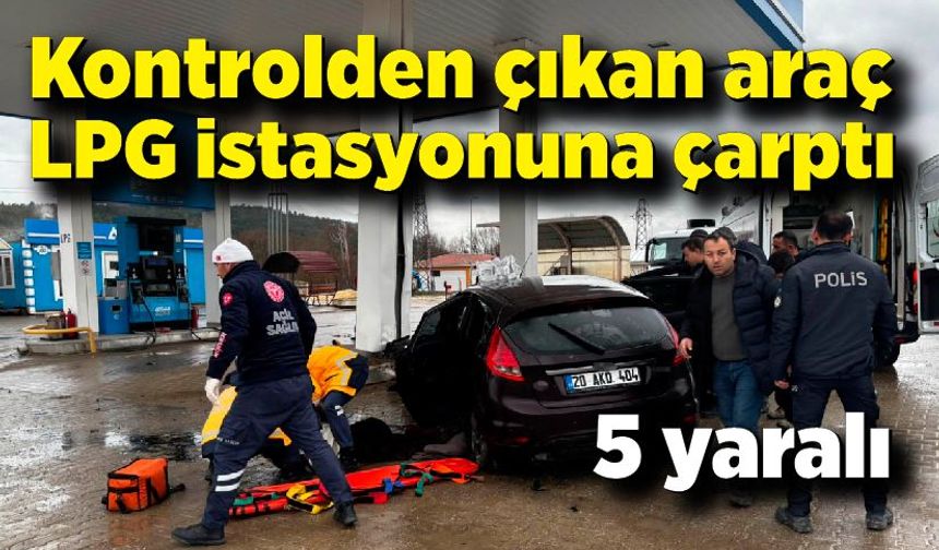 Karabük’te Otomobil LPG İstasyonuna Çarptı: 5 Yaralı