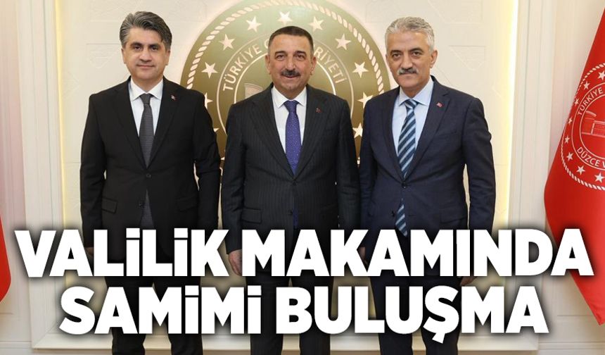 Valilik makamında samimi buluşma