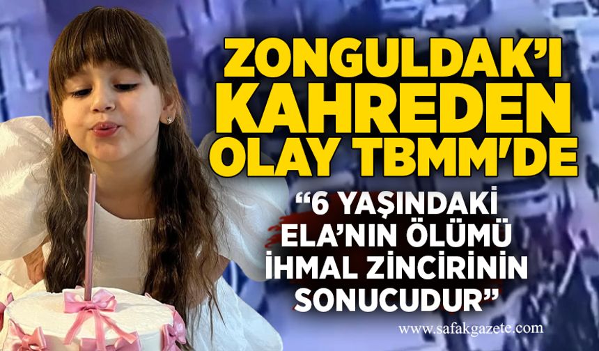 Zonguldak’ı kahreden olay TBMM'de: “Minik Ela’nın ölümü ihmal zincirinin sonucudur”