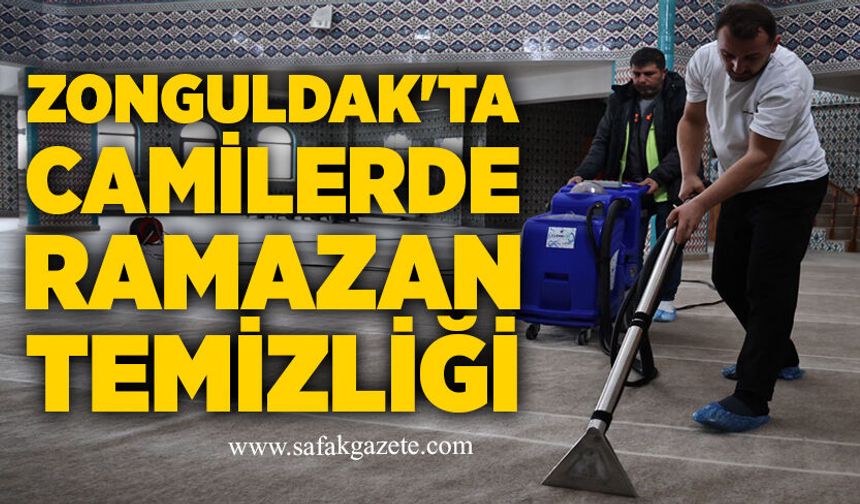 Zonguldak'ta camilerde Ramazan temizliği