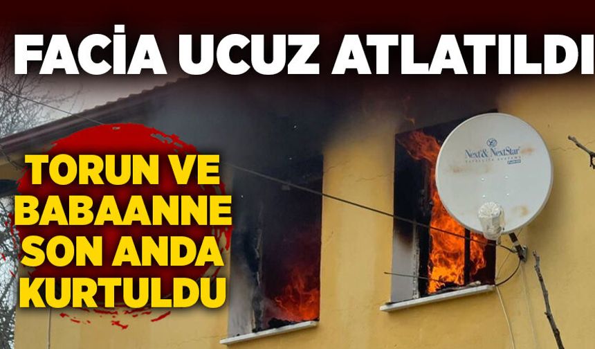Afet konutlarında yangın: Torun ve babaanne son anda kurtuldu