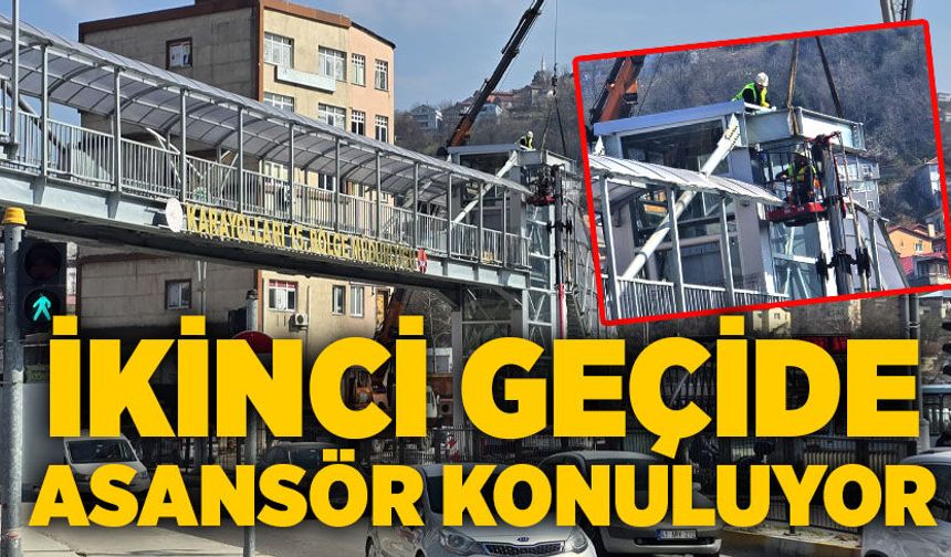 Zonguldak’ta üst geçit çalışmaları sürüyor: İkinci geçide asansör konuluyor