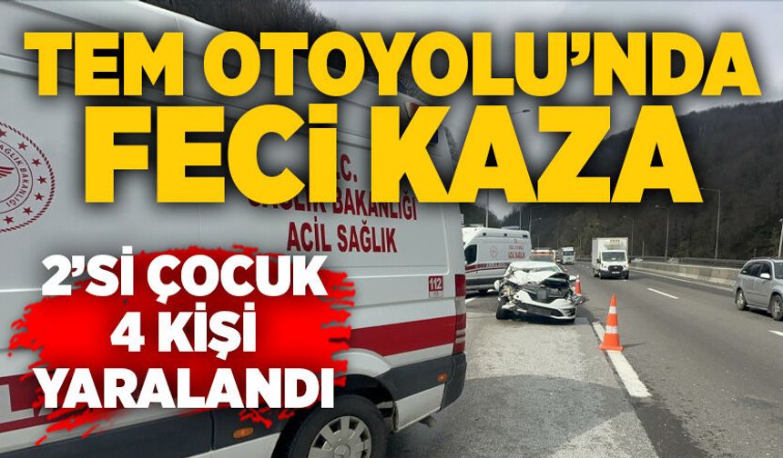TEM Otoyolu’nda feci kaza: 2’si çocuk 4 kişi yaralandı