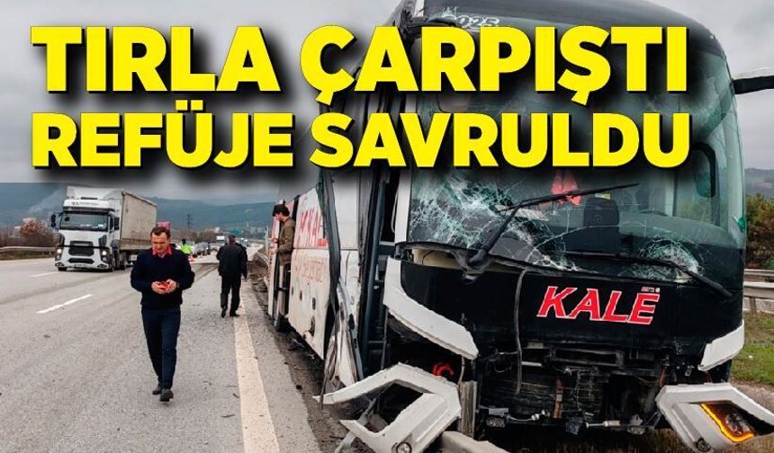 Bolu TEM’de Korkutan Kaza: Yolcu Otobüsü Refüje Savruldu