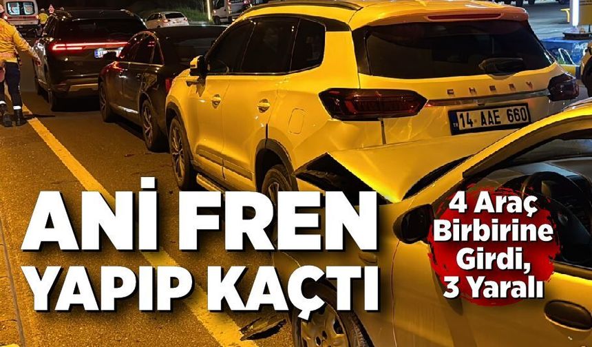 Ani Fren Facia Getirdi: 4 Araç Birbirine Girdi