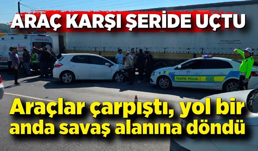 Zonguldak'ta araçlar çarpıştı, yol bir anda savaş alanına döndü