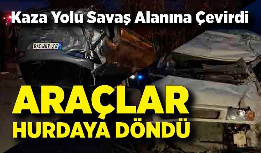 Kastamonu'da minibüs ile hafif ticari araç çarpıştı: 7 yaralı