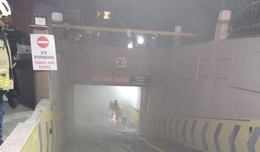 Park halindeki araçta yangın çıktı