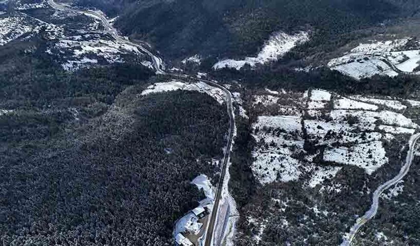 Beyaz örtü dronla görüntülendi