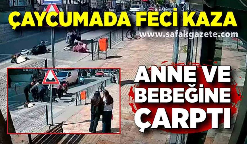Çaycuma'da korkunç kaza! Anne ve bebeğine çarptı