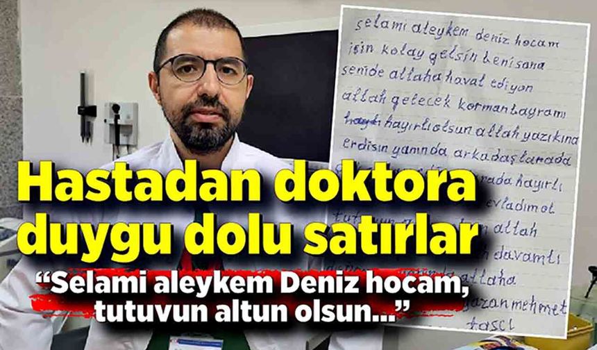 Hastadan doktora duygu dolu satırlar