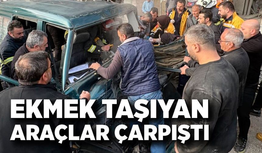 Ekmek taşıyan araçlar çarpıştı: 3 yaralı