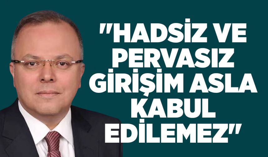 "Hadsiz ve pervasız girişim asla kabul edilemez"