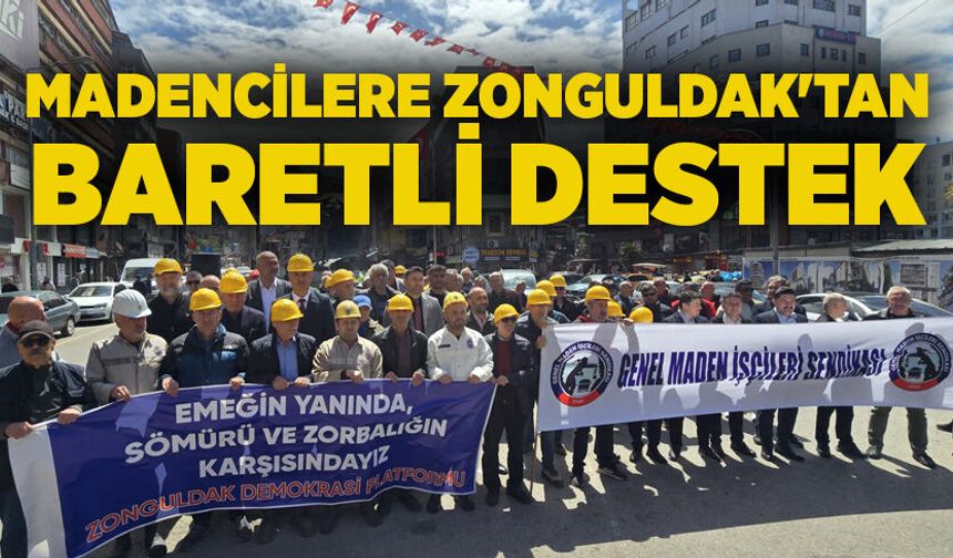 Madencilere Zonguldak'tan baretli destek