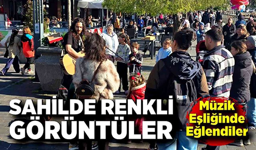 Sahilde Renkli Görüntüler: Müzik Eşliğinde Eğlendiler