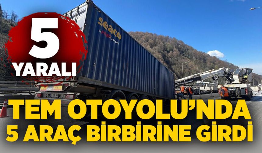 TEM Otoyolu’nda 5 araç birbirine girdi: 5 yaralı