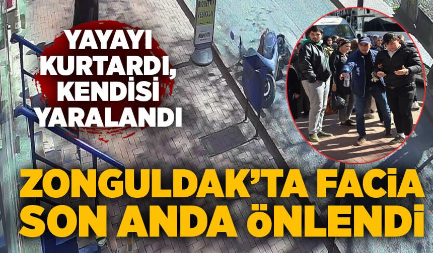 Zonguldak’ta facia son anda önlendi: Yayayı kurtardı, kendisi yaralandı