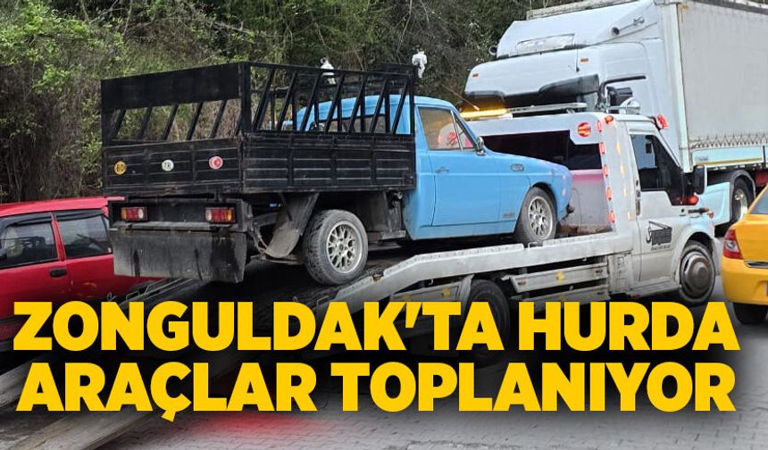 Zonguldak'ta hurda araçlar toplanıyor