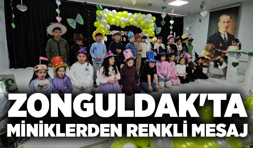 Zonguldak'ta miniklerden renkli mesaj