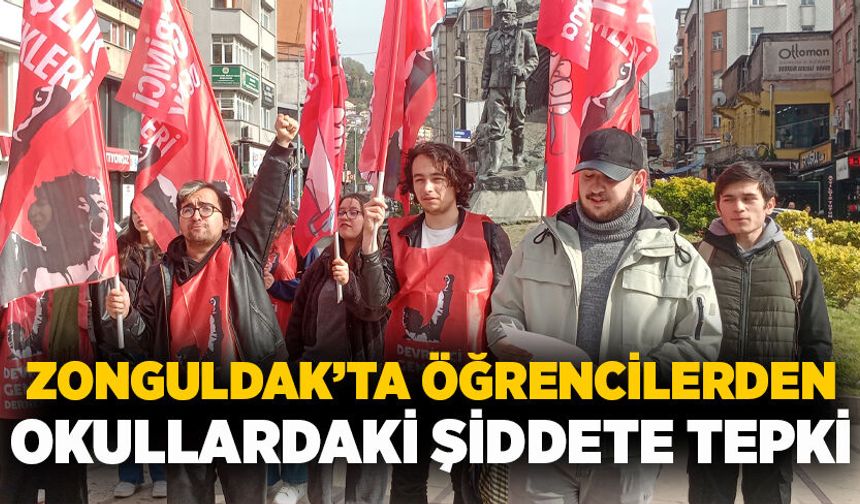 Zonguldak’ta öğrencilerden okullardaki şiddete tepki