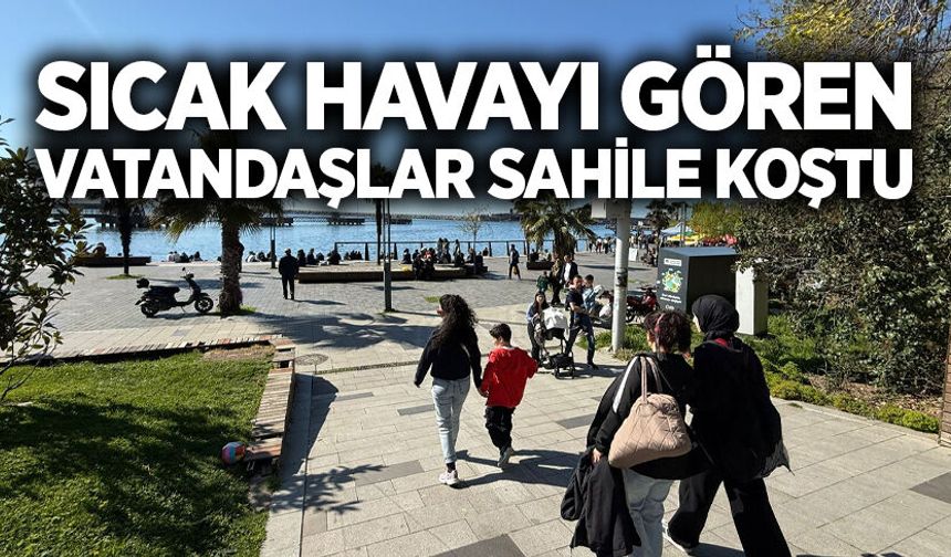 Zonguldak’ta sıcak havayı gören vatandaşlar sahile koştu