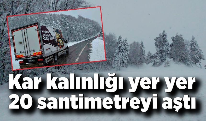 Abant Gölü Milli Parkı'nda kar kalınlığı 20 santimetreye ulaştı