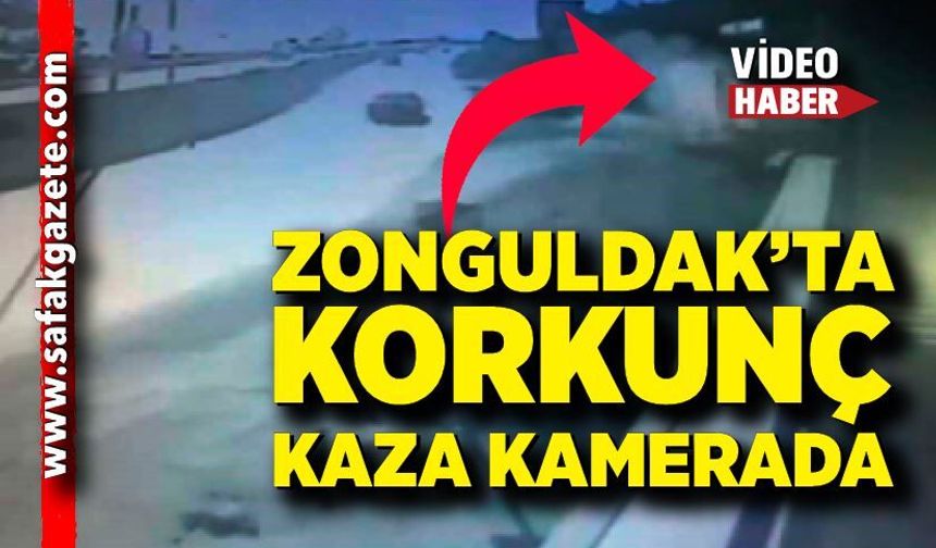 Zonguldak'ta 6 kişinin yaralandığı kaza güvenlik kamerasına yansıdı