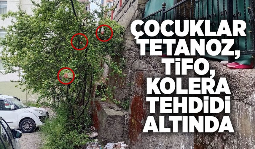Çocuklar tetanoz, tifo, kolera tehdidi altında